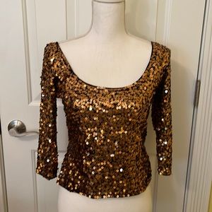 TADASHI gorgeous sequence, long sleeve, top size extra small